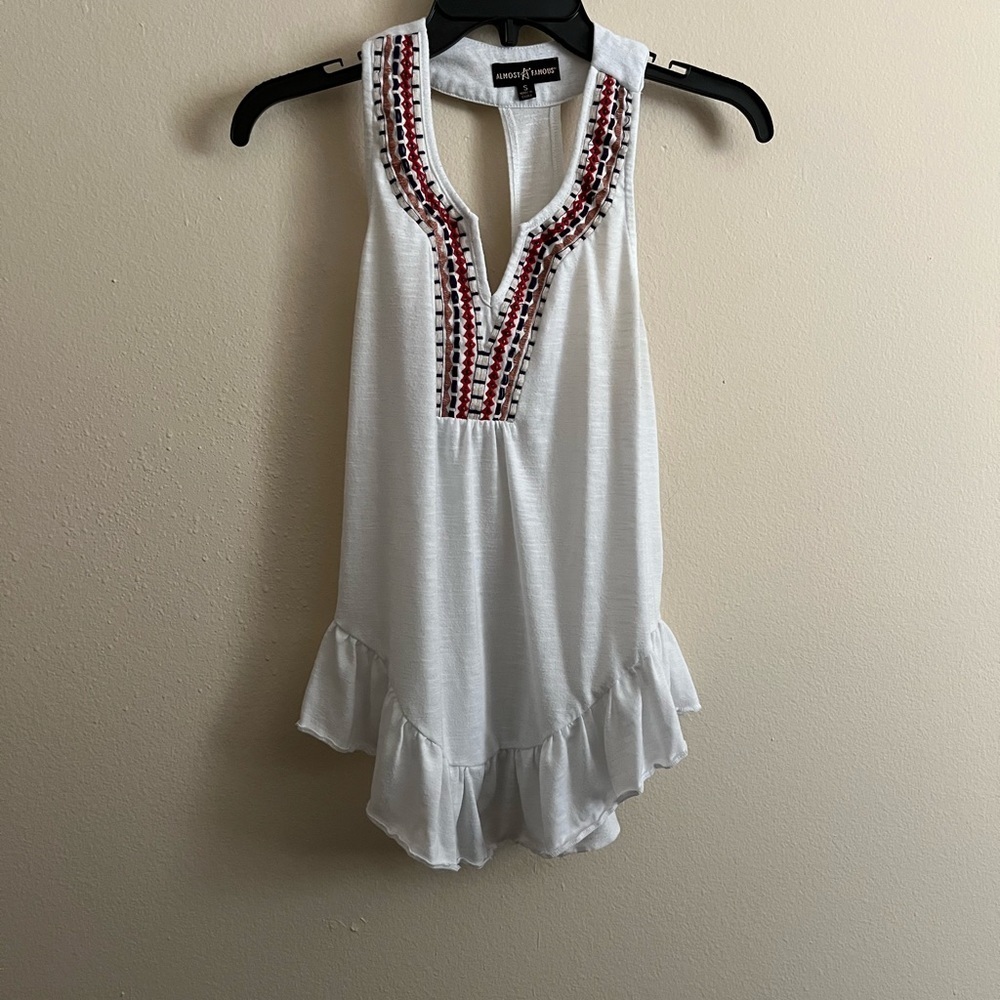 Embroidered Racer Back Tank